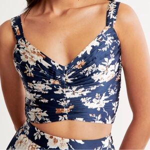 Abercrombie Floral Crop Top with Pleating
